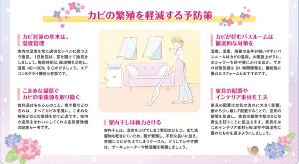 カビの繁殖を軽減する予防策